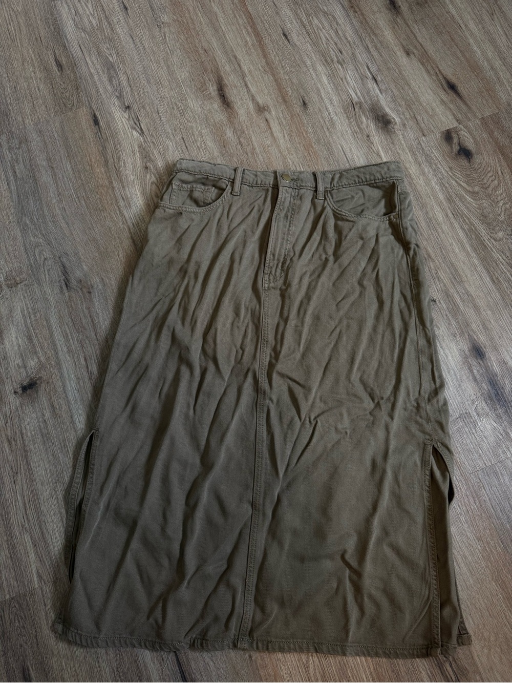 a.n.a Green Denim Skirt